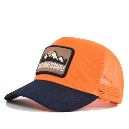 Embroidered Patch Breathable Baseball Caps Spring Summer Outdoor Adjustable Casual Hat Sunscreen Hip