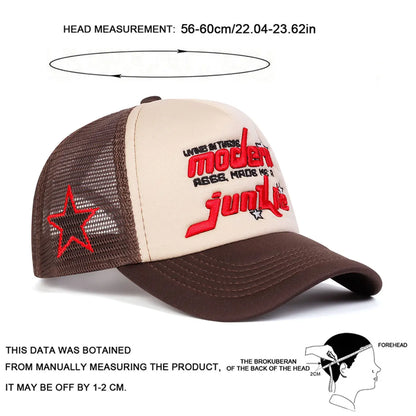 Unisex Modern Junkie Letter Embroidery Baseball Net Caps Spring Summer Outdoor Adjustable Casual