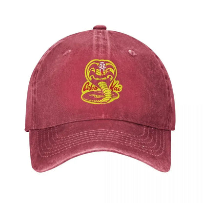 Hip Hop Baseball Cap Adjustable Hat Cobra Kai Karate Kid Spring Autumn Hats Snake Dojo Anime Denim