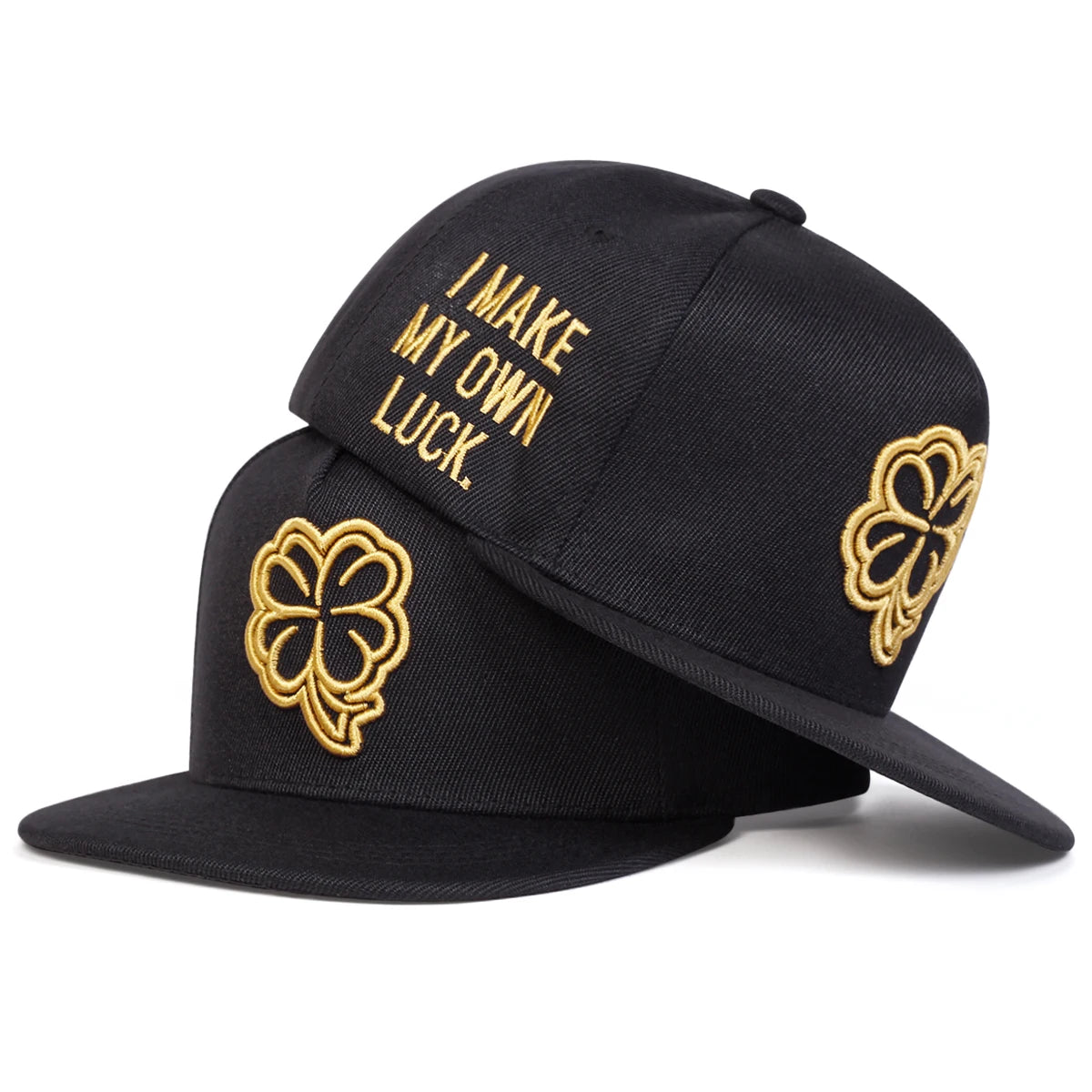 Unisex Four Leaf Clover Embroidery Side Letter Hip-Hop Hats Spring Autumn Outdoor Adjustable Casual