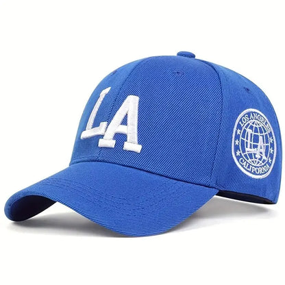 Unisex La Letter Embroidery Snapback Baseball Caps Spring Autumn Outdoor Adjustable Casual Hats