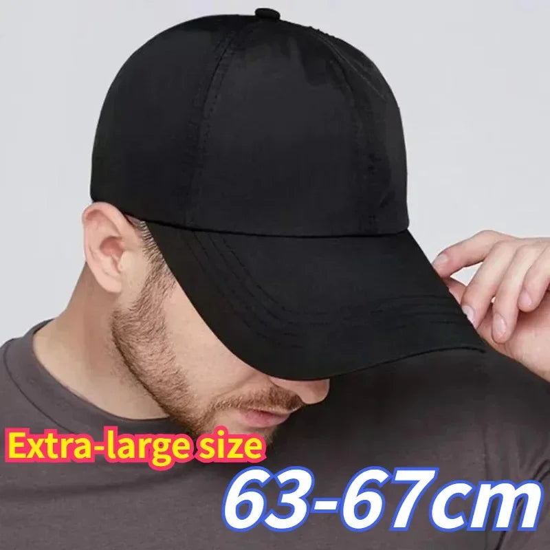 New Big Quick Dry Baseball Caps Men Breathable Dad Hat Plus Size Adjustable Soft Crown Running Caps Unisex Hats