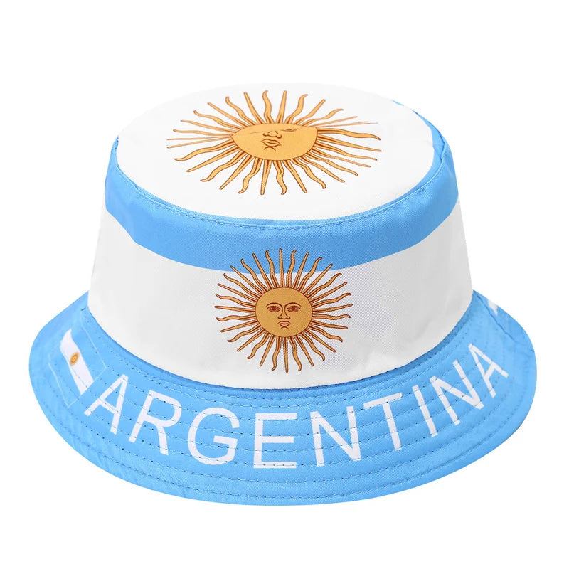Countries National Flag Bucket Hat Men Women Football Fan Party Cup Reversible Sun Soccer Fans
