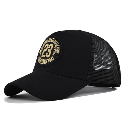 Fashion Trucker Caps 23 Embroidery Patch Four Seasons Snapback Sunscreen Baseball Cap for Men Women Adjustable Visor Hat Canada