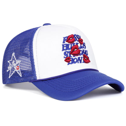 Unisex Letter Lips Embroidery Side Pentagram Baseball Net Caps Spring Summer Outdoor Adjustable