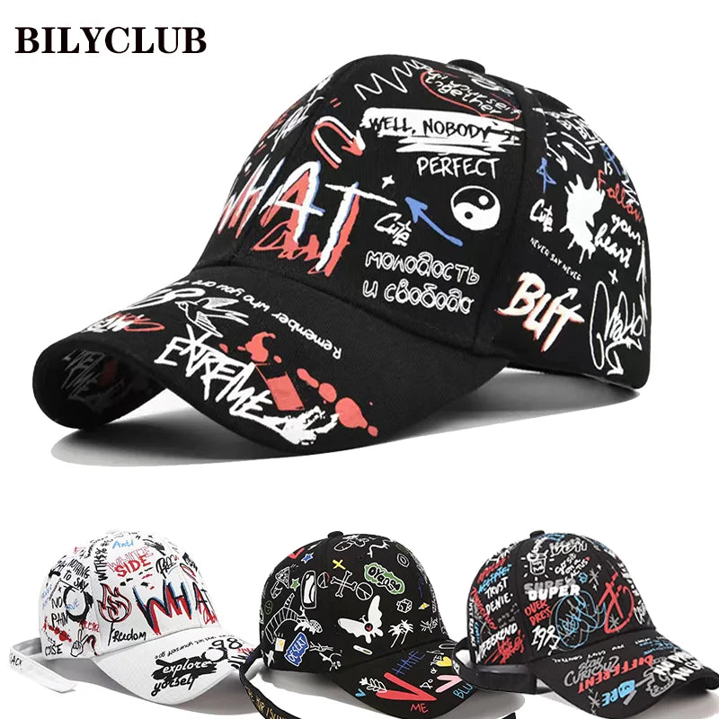 Graffiti Printing Baseball Cap Outdoor Cotton Casquatte Hat Men Women Summer Caps Adjustable Letter