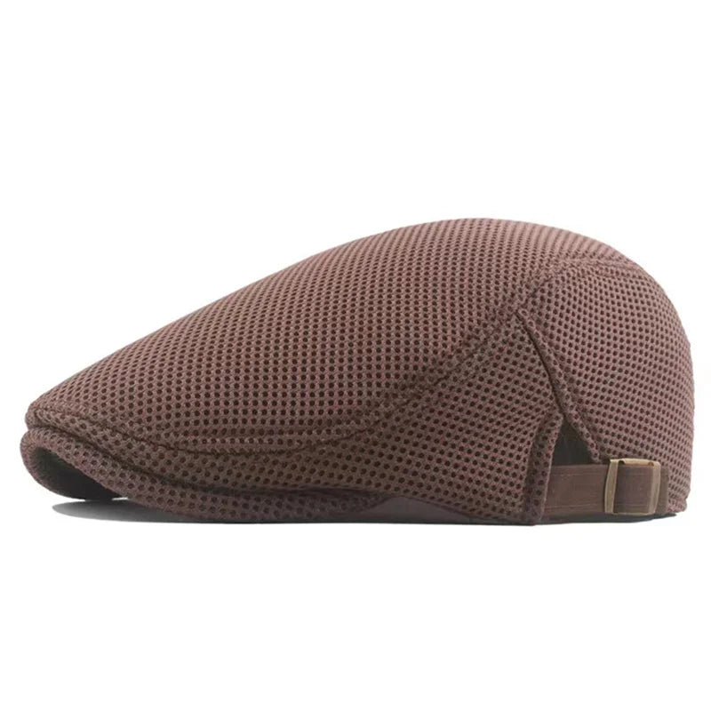Men Mesh Newsboy Caps British Painters Hats Spring Summer Ventilate Berets Adjustable Flat Cap Hip