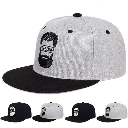 Unisex Uncle Beard Embroidery Hip-Hop Hats Spring Autumn Adjustable Casual Snapback Baseball Caps