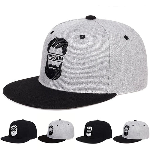 Unisex Uncle Beard Embroidery Hip-Hop Hats Spring Autumn Adjustable Casual Snapback Baseball Caps