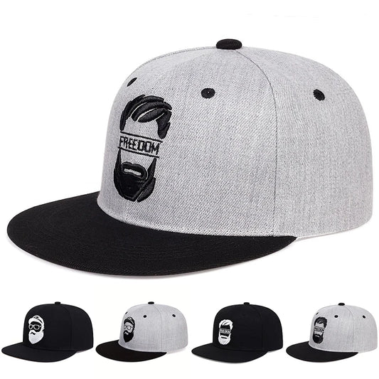 Unisex Uncle Beard Embroidery Hip-Hop Hats Spring Autumn Adjustable Casual Snapback Baseball Caps