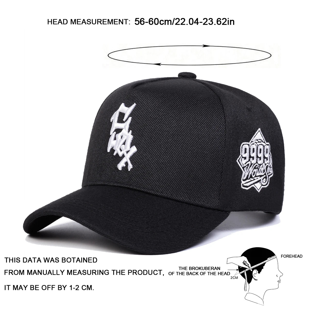 Unisex Sox 9999letter Embroidery Baseball Caps Spring Autumn Outdoor Adjustable Casual Hats Hip Hop
