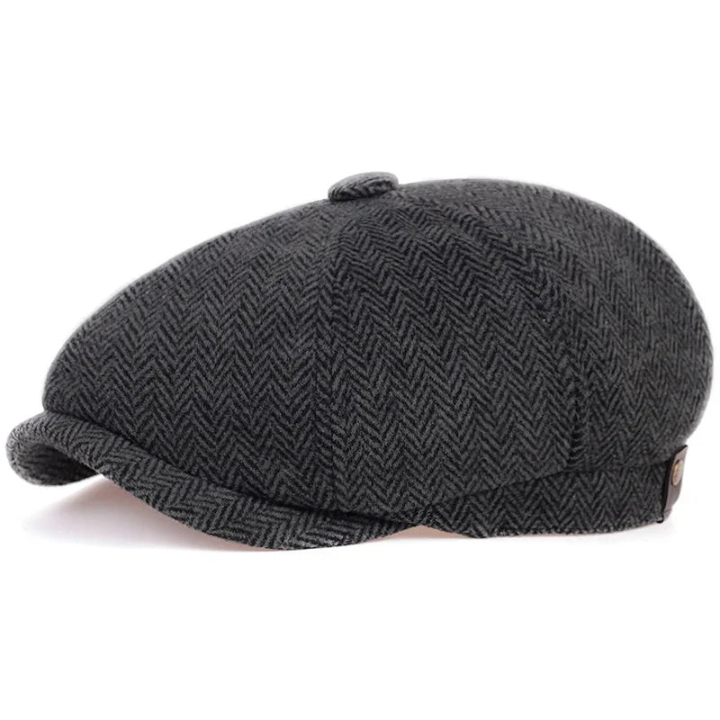 Retro British Style Newsboy Cap Men Vintage Luxury Unisex Octagonal Flat Capcotton Ascot Caps Khaki