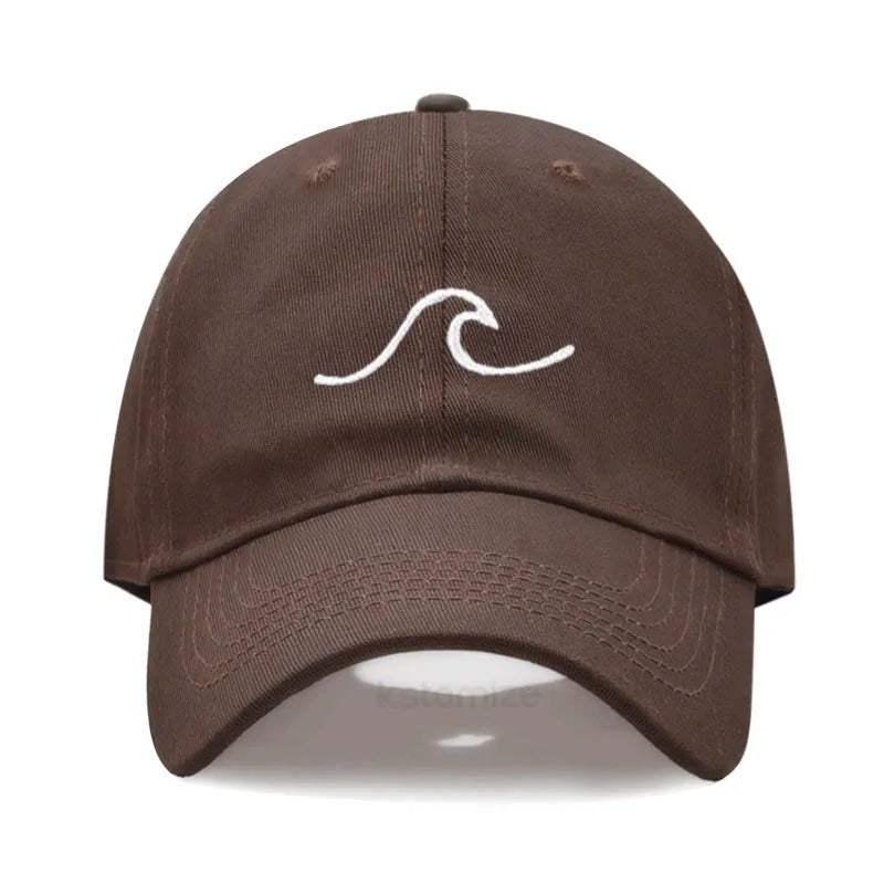 Men S Baseball Cap Women Washed Cotton Waves Embroidery Dad Hat Sport Golf Caps Man Sun Hats