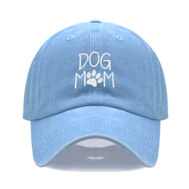 Dog Mom Embroidered Baseball Cap Women Men Adjustable Soft Cotton Dad Hat Unisex Classic Golf Caps