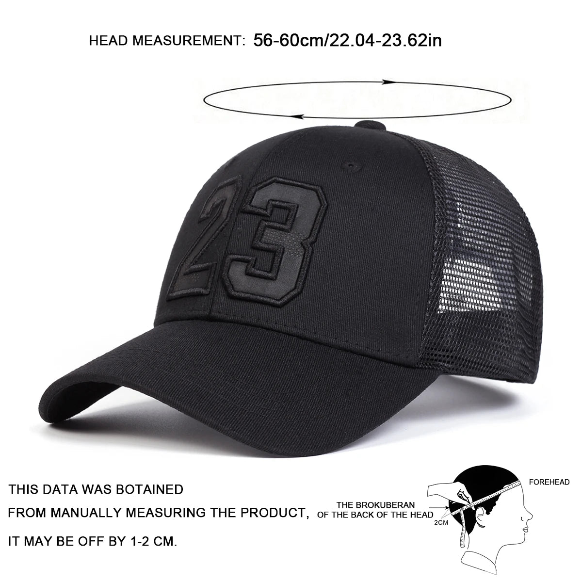 Unisex 23 Embroidery Baseball Net Caps Hip Hop Cap Spring Summer Outdoor Adjustable Casual Hats