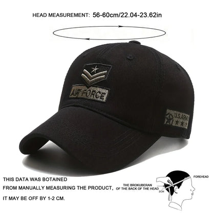 Unisex Air Force Arrow Embroidery Baseball Caps Spring Autumn Outdoor Adjustable Casual Hats Hip Hop