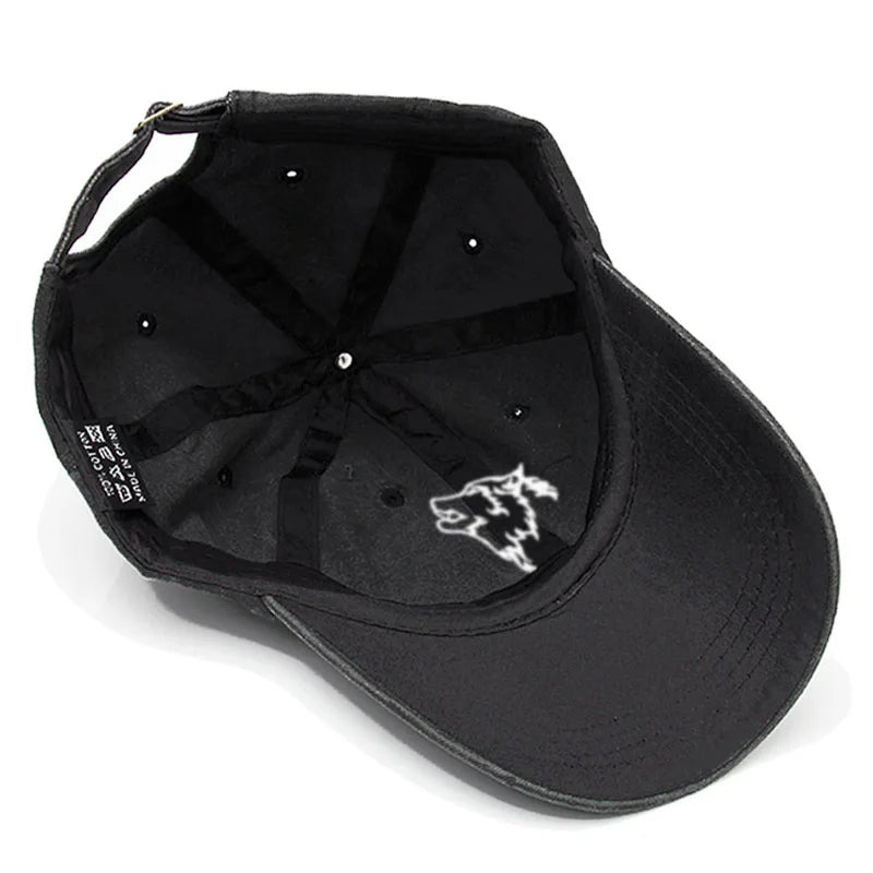 Women S Baseball Cap Men Washed Cotton Wolf Howl Embroidery Dad Hat Sport Golf Caps Man Sun Hats