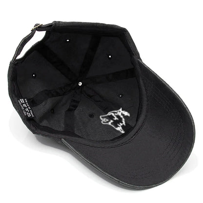 Women S Baseball Cap Men Washed Cotton Wolf Howl Embroidery Dad Hat Sport Golf Caps Man Sun Hats