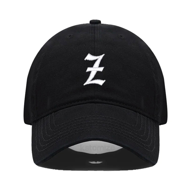 Old English Letter A-Z Embroider Baseball Cap Men Womne Soft Cotton Team Sport Visors Snapback Caps