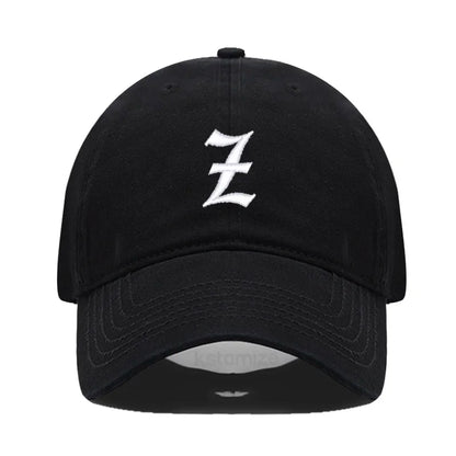 Old English Letter A-Z Embroider Baseball Cap Men Womne Soft Cotton Team Sport Visors Snapback Caps