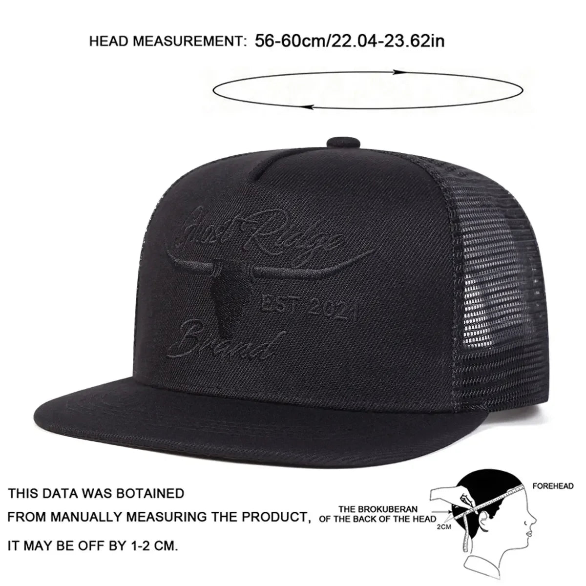 Unisex Bullhead Letter Embroidery Hip-Hop Net Hats Spring Summer Outdoor Adjustable Casual Baseball