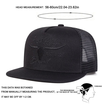 Unisex Bullhead Letter Embroidery Hip-Hop Net Hats Spring Summer Outdoor Adjustable Casual Baseball