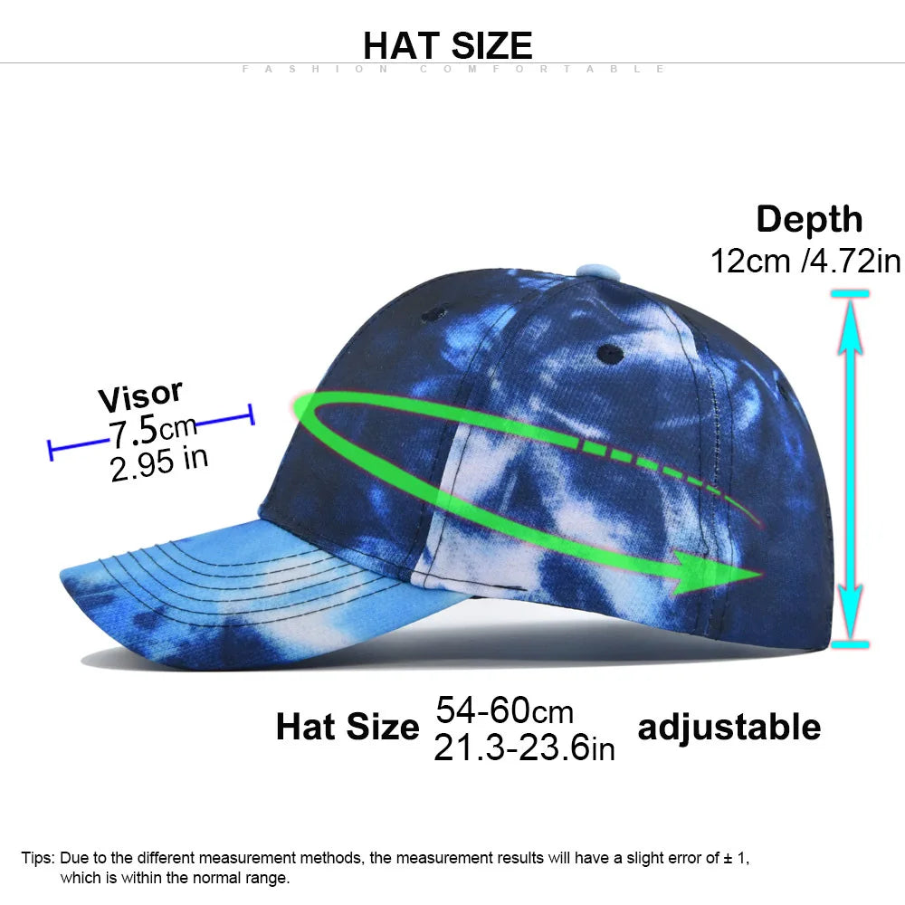 Unisex Spring Summer Dyed Baseball Cap Korean Version Trendy Hat Men Women Outdoor Sun Protection