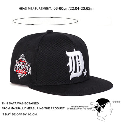 Unisex D Letter Side Dummy Fresh Embroidery Hip-Hop Hats Spring Autumn Outdoor Adjustable Casual