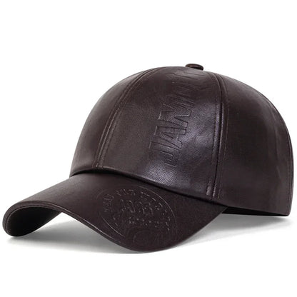 Unisex 1985 Letter Imprinting Leather Baseball Caps Spring Autumn Outdoor Adjustable Casual Hats