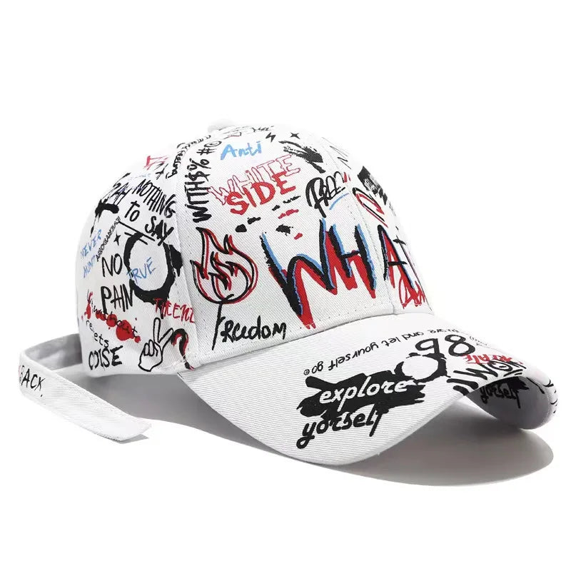 Graffiti Printing Baseball Cap Outdoor Cotton Casquatte Hat Men Women Summer Caps Adjustable Letter