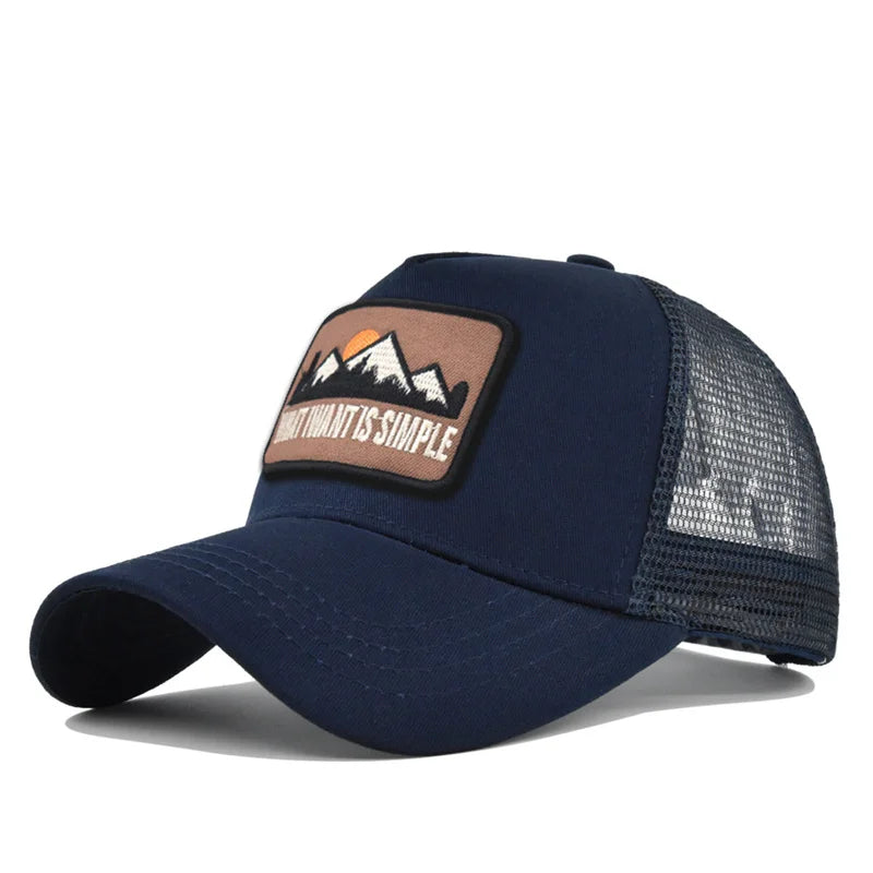 Brand Letter Mesh Breathable Hat Women Men Embroidery Baseball Cap Snapback Sunshade Outdoor Sunhat