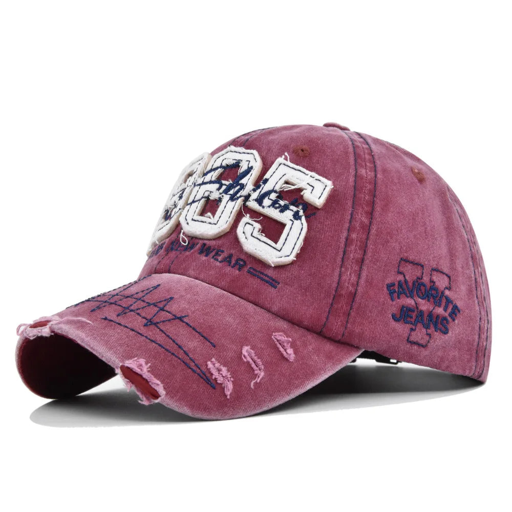 1985 Embroidery Baseball Cap Spring Summer Men Women Hole Patch Letters Retro Adjustable Hat Trucker