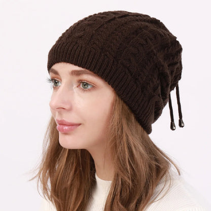 Women Stretchy Knitted Skullies Beanies Hat Solid Snood Scarf Warm Beanie Womem Autumn Winter Female