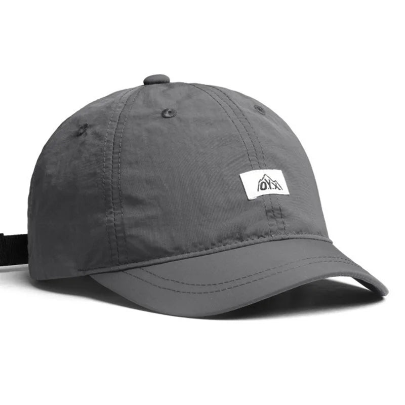 Vintage-Inspired Korean Baseball Cap Lightweight Quick-Dry Polyester, Adjustable Buckle Closure Sun Protection, Breathable Brim