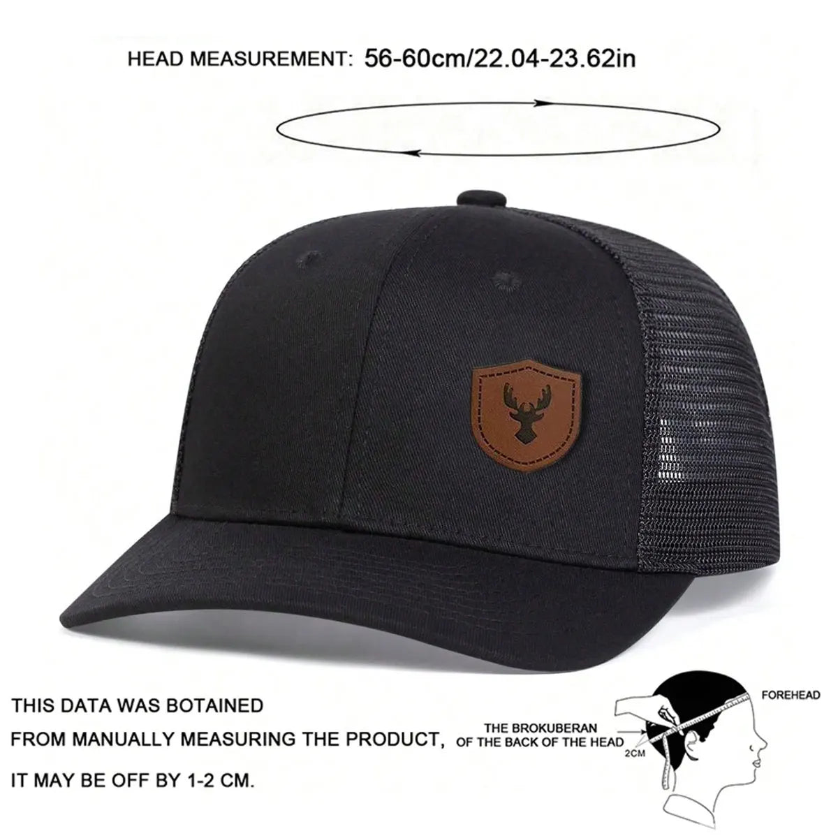 Unisex Deer Antlers Leather Label Baseball Net Caps Spring Summer Outdoor Adjustable Casual Hats Hip