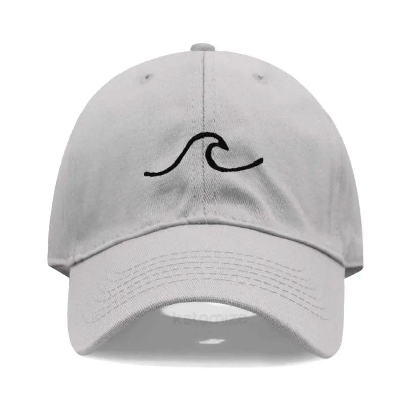 Men S Baseball Cap Women Washed Cotton Waves Embroidery Dad Hat Sport Golf Caps Man Sun Hats