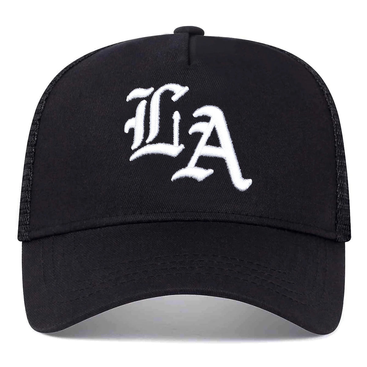 Unisex La Letter Embroidery Baseball Net Caps Hip Hop Cap Spring Summer Outdoor Adjustable Casual