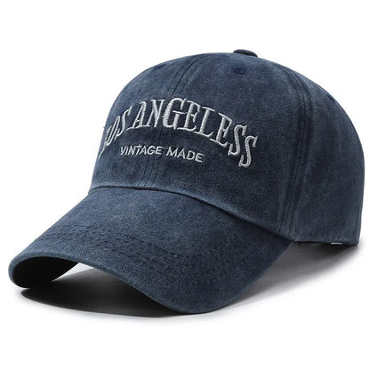 Vintage Distressed Los Angeless Embroidered Baseball Cap Soft Crown Adjustable Streetwear Unisex Hat