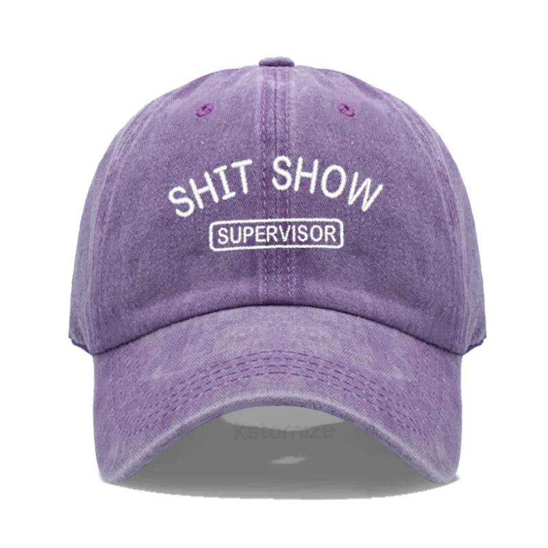 Men S Baseball Cap Women Sport Golf Caps Man Washed Cotton Shit Show Supervisor Embroidery Dad Hat