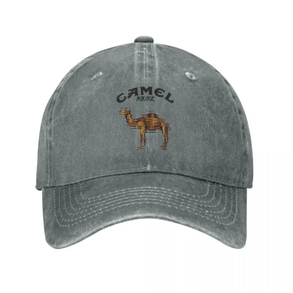 Camel Accessories Men Women Trucker Hat Animal Distressed Washed Caps Vintage Outdoor Running Golf