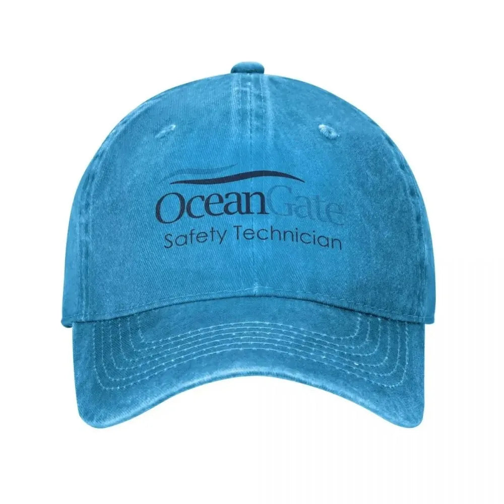 Vintage Oceangate Safety Technician Baseball Cap Unisex Style Distressed Washed Headwear Outdoor All