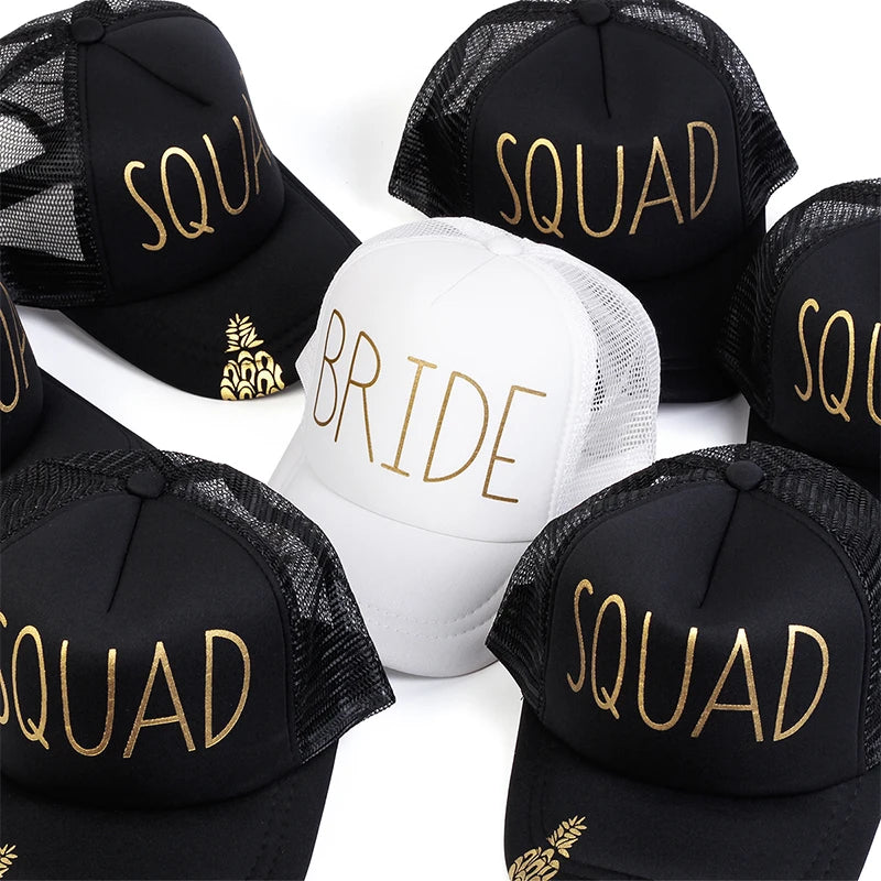 Unisex Casual Baseball Cap Sports Snapback Golf Hat Squad Bride Printing Hip Hop Hats Summer