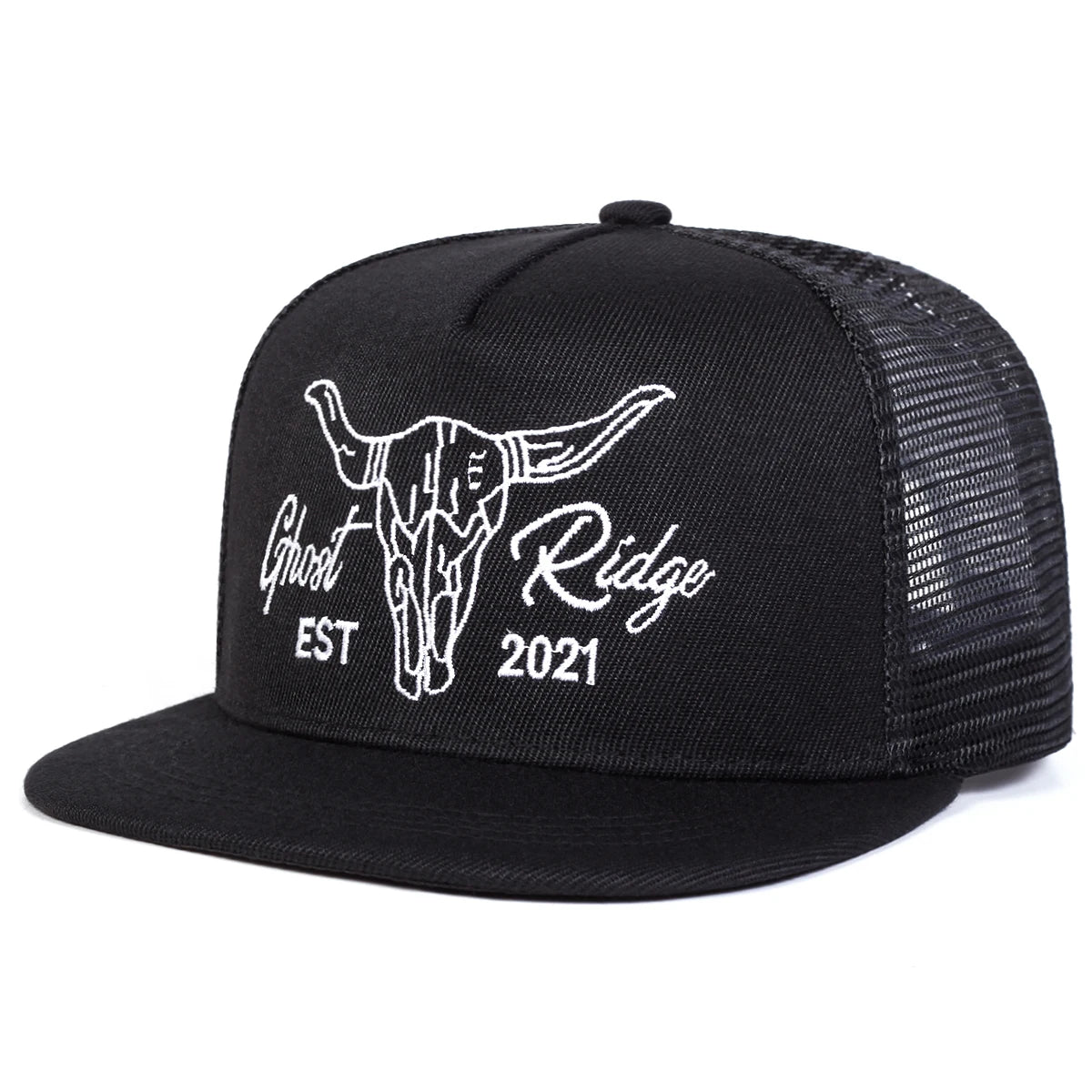 Unisex Ox Head Letter Embroidery Hip-Hop Net Hats Spring Summer Outdoor Adjustable Casual Baseball