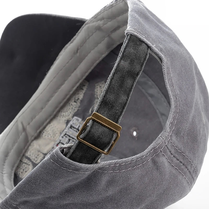 Wash Cotton Original Black Baseball Cap Snapback Hat Men Women Gorras Casual Casquette Embroidery