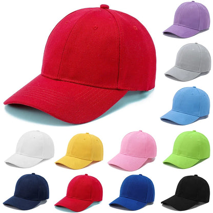 Summer Children Peaked Caps Students Kids Baseball Cap Boy Girl Solid Color Cotton Adjustable Hats