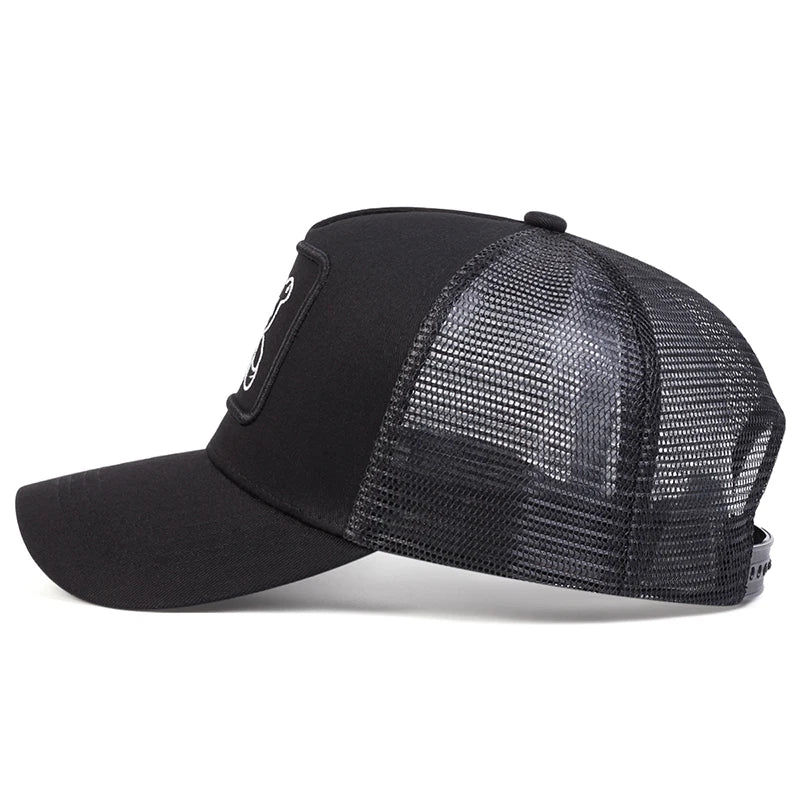 Unisex Xx Little Bear Embroidery Baseball Net Caps Spring Summer Outdoor Adjustable Casual Hats