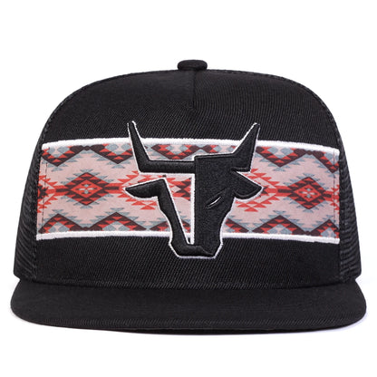 Unisex Personalized Bull Head Embroidery Hip-Hop Net Hats Spring Summer Outdoor Adjustable Casual