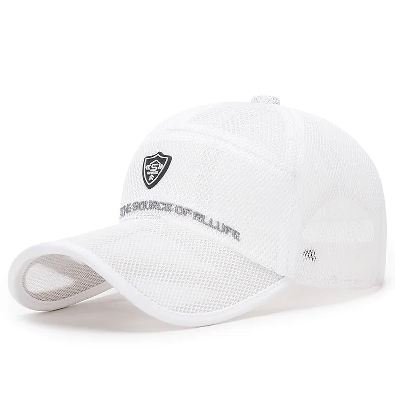 Summer Women Men Fishing Mesh Sun Hat Caps Female Male Black White Outdoor Sport Baseball Hats Cap