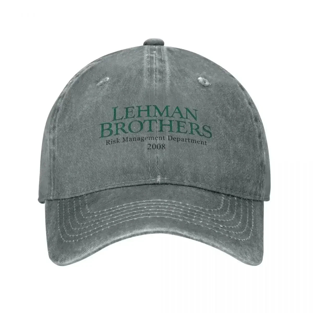 Retro Lehman Brothers Risk Management Department 2008 Trucker Hat Unisex Distressed Washed Headwear