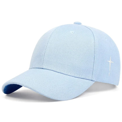 Unisex Simple Cross Embroidery Baseball Caps Spring Autumn Outdoor Adjustable Casual Hats Sunscreen